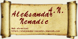 Aleksandar Nenadić vizit kartica